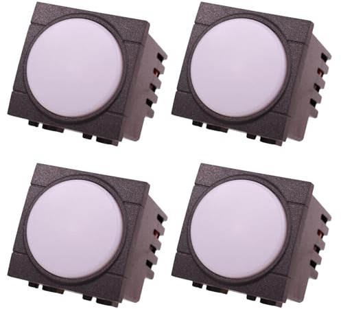 A2ZWORLD 4 Pezzo Lampada di Emergenza LED 220V 0,5W 80LM, Occupa 2 Posti, Colore Nero, Compatibile Con Bticino Living International, Autonomia 3 Ore, Anti Black Out, Interruttore On/Off