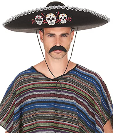 DEGUISE TOI Sombrero Dia de los Muertos silber - schwarz - Schwarz