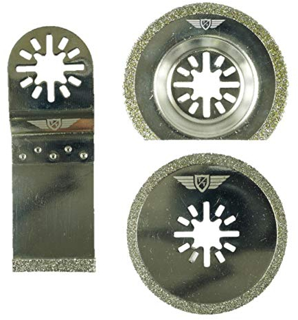 3 x TopsTools UNK3DA Diamant-Fugenklingen kompatibel mit Bosch Fein (nicht StarLock) Makita Milwaukee Einhell Ergotools Hitachi Parkside Ryobi Worx Workzone Multifunktionswerkzeug-Zubehör