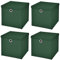 Stick&Shine 4X Aufbewahrungs Korb Dunkelgrün Faltbox 32 x 32 x 32 cm Regalkorb faltbar mit Deckel