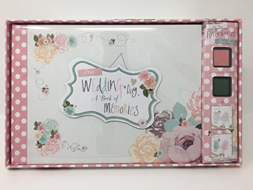 Vintage Romance WEDDING GUEST BOOK 'A BOOK OF MEMORIES' WITH FINGER PRINT PAINT INCLUDED BY HALLMARK