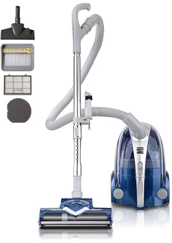 Kenmore Aspirapolvere HEPA leggero adatto agli animali domestici con modalità variabili, cavo retrattile e spazzola per animali domestici - blu