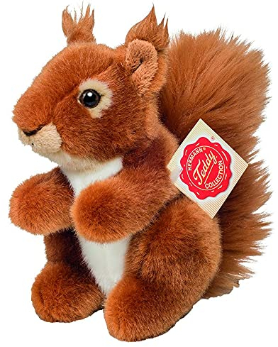 Teddy Hermann 90843 Eichhörnchen 14 cm, Kuscheltier, Plüschtier mit recycelter Füllung