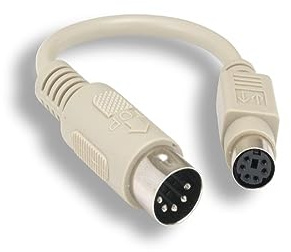 KENTEK 6 Inch in DIN5 at Male to Mini DIN6 PS/2 Female Keyboard Adapter Converter Cable Cord DIN5 5 Pin to MDIN6 6 Pin M/F for PC Mac Linux