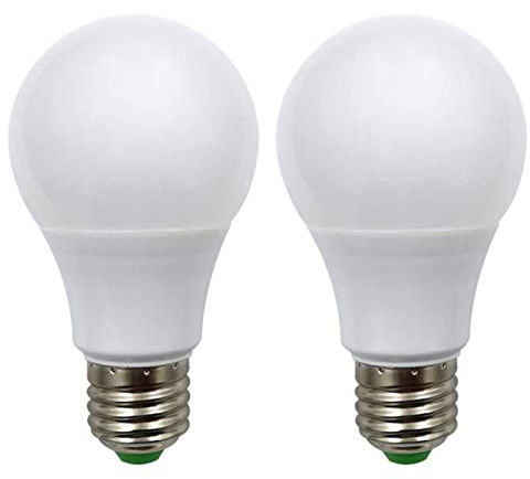Lot de 2 ampoules LED E27 12 V CA/CC 5 W (A60 50 W) basse tension Edison vis dans ampoules blanc chaud pour éclairage solaire hors grille, RV bateau éclairage intérieur.