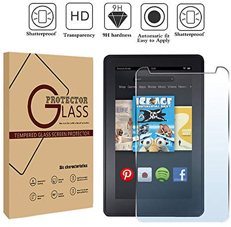 FINDING CASE Amazon Kindle Fire 7 (2nd gen 2012) Tablet - Premium Tempered Glass Screen Protector Film Cover 9H Hardness Anti-Scratch Bubble-Free Ultra Clear