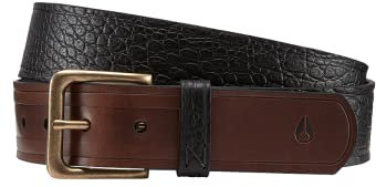 NIXON DNA Leather Belt - Brown/Black Gator - Small