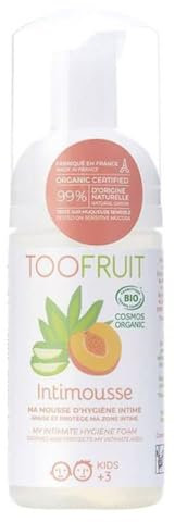 TOOFRUIT – Intimousse – Intimpflege – Aloe Vera & Pfirsich – angereichert mit Präbiotika – reinigt sanft, ohne die natürliche mikrobielle Flora anzugreifen – schützt vor Reizungen – 100 ml