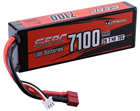 Sunpadow 2S Lipo Battery 7.4V 7100mAh 70C Hard Case with Deans T Plug for RC Vehicles Car Truck Tank Boat Racing Hobby