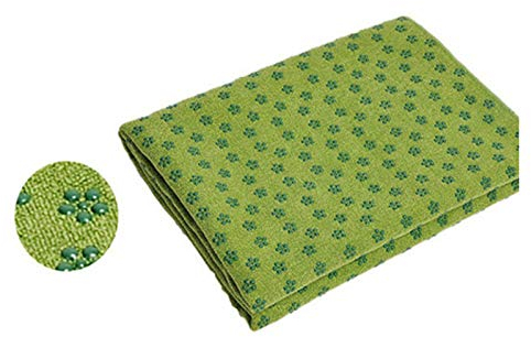 LQY Rutschfestes Yogatuch (183 * 63 cm), Schweißabsorbierendes Mikrofaser- Und Schnell Trocknendes Mattenhandtuch, Ideal Für Heißes Yoga, Bikram, Ashtanga, Sport, Reisen!,Grün