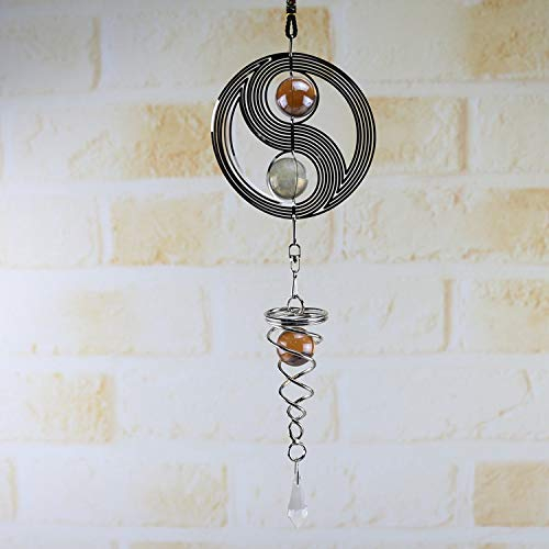 Verve Jelly Metall Windspiel - Orbit Yin Yang 300 - Ø300mm - Windspiel mit Kugelspirale Metallverzierungen Hängende Stücke, Kunsthandwerk, Wohnaccessoires