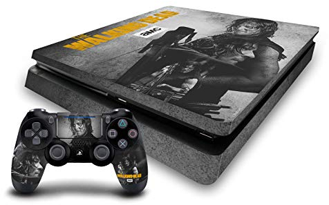 Head Case Designs Daryl Doppelte Belichtung Daryl Dixon Grafiken Vinyl Haut Gaming Aufkleber Abziehbild Abdeckung kompatibel mit Sony PlayStation 4 PS4 Slim Console and DualShock 4 Controller