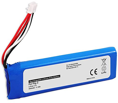 Ersatz-Akku kompatibel mit JBL GSP872693 für JBL Flip 3 [3000mAh - 3.7V - LiPo - 100% kompatibel]