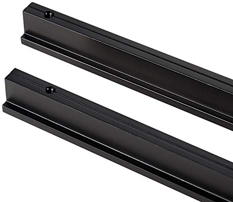 Qrity 2 Stück L 90° Küchenschrank Schrank Türgriff Zugknöpfe Kommode Schubladengriff Sets, moebelgriff schwarz,Aluminium, massiv, Lochabstand 128mm
