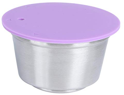 Omabeta Taza de cápsula de café Recargable Reutilizable de Acero Inoxidable Apta para Juego de cápsulas de café para Taza de Filtro para cafetera(Púrpura)