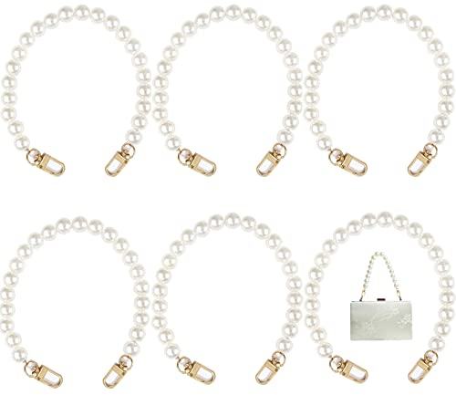 Perlen Taschenkette, 6 Stück Handtasche Kettenriemen, Nachahmung Perle Handtasche Schultergurt, 30cm Perlen Griff, für DIY-Taschen Brieftaschen Handtaschen und Kupplungen Verwendet Werden Kann