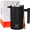 Barista Warrior French Press mit Thermometer – Isolierte Kaffeepresse – Edelstahl French Press Kaffeebereiter (1,0 l | 1,005.5 ml) (Schwarz)