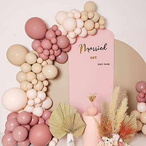 Luftballons Girlande Altrosa, Retro Nackte Aprikosen Creme Peach Dusty Pink Latex Party ballon Arch Kit für Boho Safari Geburtstags Dekorationen Hochzeit Baby Dusche Jubiläum
