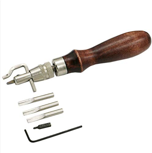 SunXTMY DIY Tool Multifunctional Wooden Handle Groover Trencher Edger Edger Edger 5 In 1 Trenching Tool