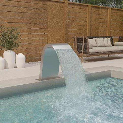INLIFE Pool-Wasserfall 50x30x60 cm Edelstahl 304-8880