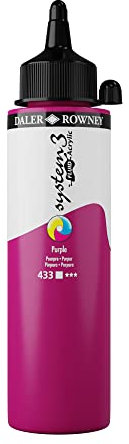 Daler-Rowney System3 Acrylic Paint, Plastic Bottle, Fluid, 8.45oz - 250 ml, Purple