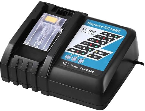Bonadget 4A DC18RC Fast Battery Charger Compatible with Makita 14.4V-18V BL1830 BL1840 BL1850 BL1860 etc Li-ion LXT Compact Battery, Replace for DC18RD DC18RC DC18SF DC18RA DC18RF