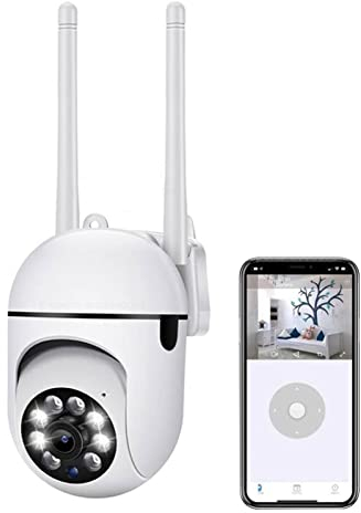 Bexdug Überwachungskamera, 2548x1536p Kamera für Wohnungsaußentür, 2,4 GHz WiFi 3MP HD Vollfarb-IR-Nachtsicht-Heimkamera mit Handy-Fernbedienung