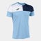 Joma Kurzarmshirt Mann Crew V himmelsblau Marineblau Weiss