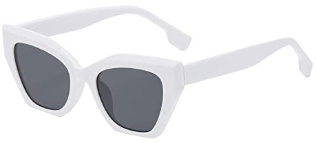 LJCZKA Vintage Katzenauge Sonnenbrille Damen – Retro Katzenaugen Sonnenbrille Cateye Eckig Kleine Brillen Damen mit UV-Schutz