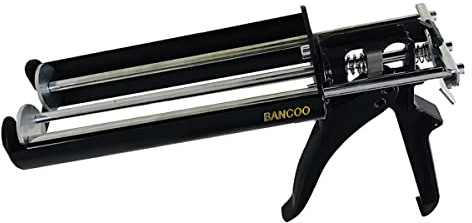 BANCOO Professionelle Doppel-Kartuschenpistole für 400 ml (1:1 Mischverhältnis), Metall-Dual-Epoxidpistole, Panel-Bondingpistole, Handbuch