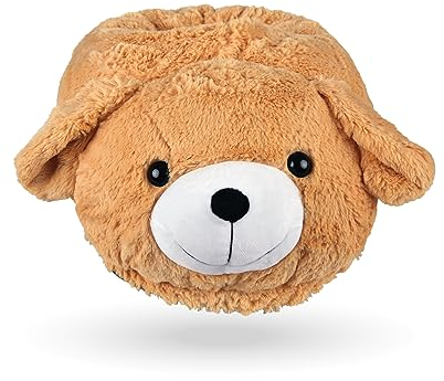 Fusswärmer ohne Strom (Hund) Einheitsgröße - Plüsch Fußwärmer - warme Füße, flauschig kuscheliger Fußsack - Wärmekissen