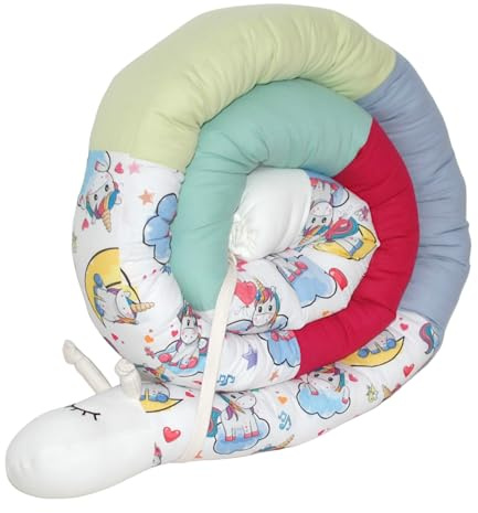 Bettschnecke/Bettschlange XXL (Motiv Einhorn (2)) Länge 250cm ** personalierbar**Seitenschläferkissen, Bettrolle