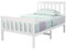 BUYEREMPIRE 3ft Single Wood Bed Frame with Mattress Sprung Gel Memory Foam White Pine Solid wood Bed Frame Shaker Style UK (3ft Bed with Mattress)