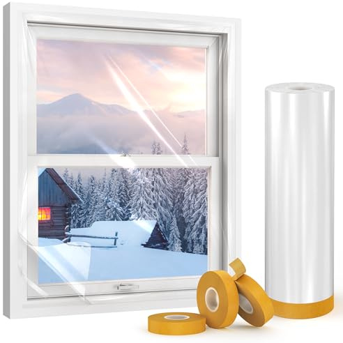 AGHITG Window Insulation Kit,63×393 Windows Plastic for Winterizing