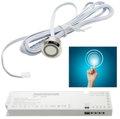 OISE ART STORE Trade Shop - Interruttore Sensore Touch Dimmerabile Pulsante A Sfioro 12v 100w Luci Strisce LED