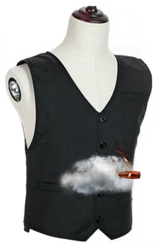 Men V Neck Bulletproof Vest, IIIA Level Body Armor Slim Fit Front And Back Armor Military Anti Knife Stab Concealed Vest Bullet-proof Self-Defense Clothing Suitable For Up To 110KG