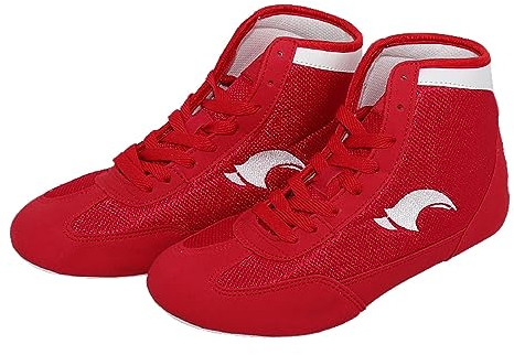 Scarpe da Boxe/Pugilato/Wrestling per Coppia Donne Uomo,Stivali da Boxe Alti per Kickboxing Sanda Fight Fitness Training,Boxing Shoes per Arti Marziali per Adolescenti Bambini Unisex