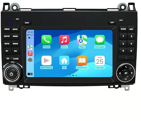 Mercedes Benz Clase A W169 Clase B W245 Viano Vito W639 Sprinter Car Radio, Android 13, Pantalla Táctil de 7 Pulgadas, con GPS Navegación Carplay Android Auto BT SWC WiFi 4G (4G + 64G)
