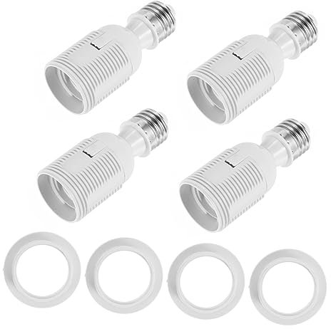 HOMSFOU 4er Set E27 Lampenfassung Adapter Konverter Sockelerweiterungen Für Glühbirnen Lampenhalter Für Halogen Und Energiesparlampen
