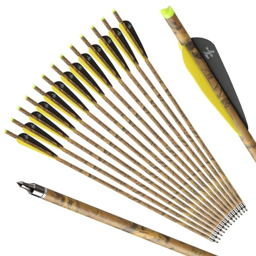 S F Armbrustbolzen, Armbrustpfeile 22 Zoll aus Carbon für die Jagd und Zielübungen (Tarnfarbe,12er-Pack)