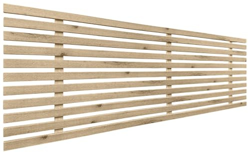 DHOME Recycled Holz Kopfteil MDF Japanischer Stil Paletten Bed Paletten Beschläge inklusive (135cm, Kambrisches Holz)
