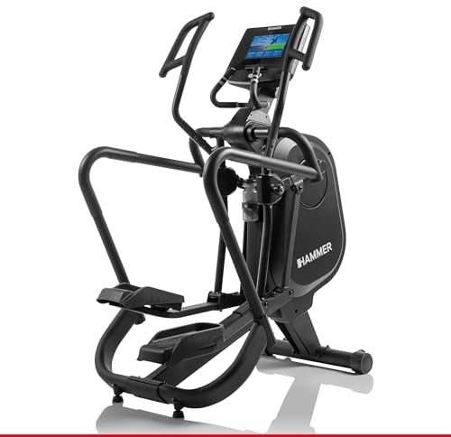 HAMMER Finnlo Ellipsentrainer Fly RX – 21 Programme, Kinomap kompatibel - Trainingsgeräte für Zuhause mit 12 kg Schwungmasse, Frei schwingende Trittflächen, 10 TFT-Touchscreen