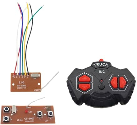 Luwecf RC Fernsteuerung mit Empfänger Set 4-Wege-Sender Empfänger-Upgrade, mit Funkschalter,Ersatz für RC-Hobby-Autos, DIY Zubehör, Fahrzeuge, Schwarz