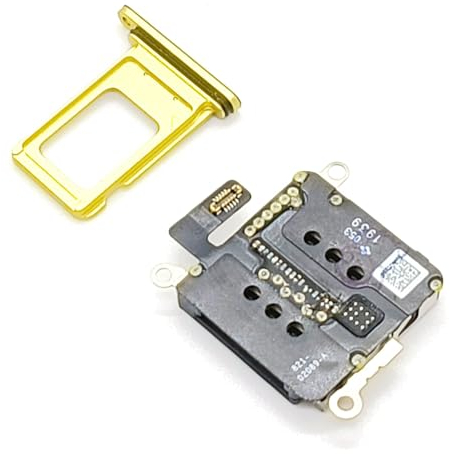 fonefunshop Dual-SIM-Tray, kompatibel mit iPhone 11, Gelb, mit SIM-Kartenleser, 2 SIM-Karten in 1 Handy, dst-ip11yel