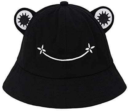 Naimo Frosch Fischerhüte Baumwolle Buckethut Anglerhut Unisex Eimer Hut Faltbarer Sonnenhut Strandhut Sommermütze für Damen Herren