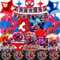 Spiderma Geburtstagsdeko 3 Jahre – 94 Stück Folienballons, Latexballons, Pappteller, Besteck, Tischdecke, Banner – Umweltfreundlich, Ungiftig, für Superhelden Party, Jungengeburtstag