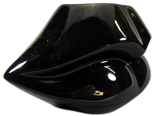 Vase Kussmund Lippenvase schwarz 22 x 12 x 11 cm Blumenvase Lippe Mund Figur Deko GTT J298