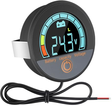 Linkstyle Battery Monitor, 8-100V DC Voltmeter Gauge, Digital Battery Capacity Voltage Meter Tester with Low Voltage Alarm