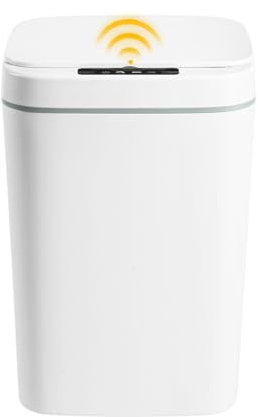 TONFEION Mülleimer mit Smart Sensor, 16L Automatik Mülleimer mit 360° Fußöffnung, Berührungslos Öffnend, Elektrischer Mülleimer mit Deckel für Küche/Wohnzimmer