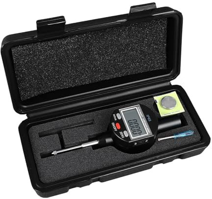 Digitale Messuhr, 0,001 Mm/0,00005 Zoll, Digitale Messuhr, 0–25,4 Mm, Elektronische Messuhr mit Großem LCD-Display für 3D-Drucker, Drehmaschine, Werkstatt, Holzbearbeitung